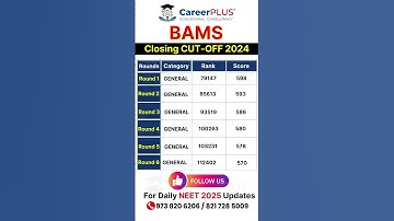 BAMS Cutoff 2024: AACCC Last Year Closing Cutoff - TOP BAMS Colleges