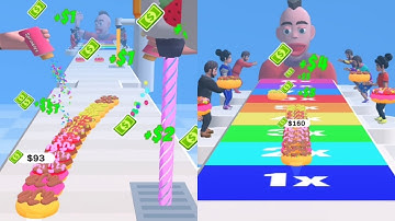 Donut Stack: Run Race 3D ♀️♂️| Android Gameplay Walkthrough