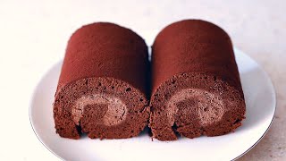 วิธีทำช็อคโกแลตเค้กสวิสโรลเค้ก/How to make chocolate swiss rollcake/chocolate cake