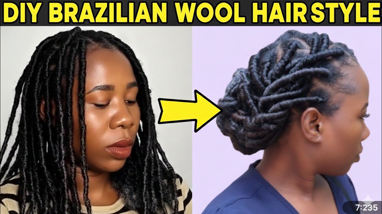 ​I Only Spent R30 ($1.80) on This Hair! DIY Brazilian Wool Protective Style