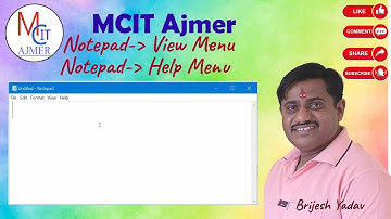 View Help Menu of Notepad in Hindi | व्यू हेल्प मेनू नोटपैड इन हिंदी |