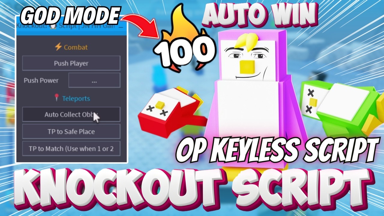 Knockout Script Roblox 2026 | Auto Collect Obby, Push Player, Auto Farm ...