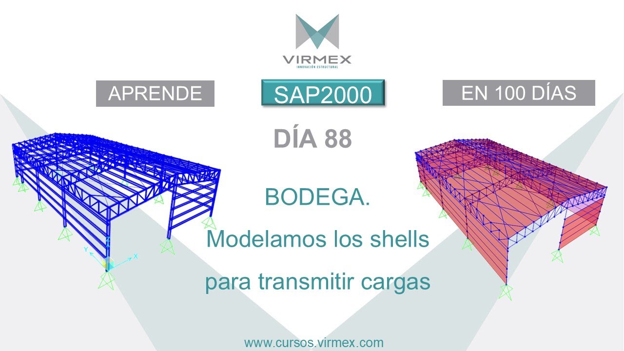 Aprende SAP2000 en 100 días. Día 88: Bodega - Modelamos Shells para ...