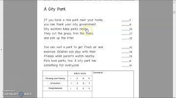 Fluency Passage instructions