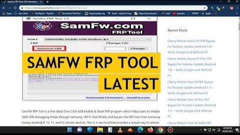 SamFW FRP Tool V2.6 Free Android 7/8/9/10/11/12 FRP ADB Enable One-Click Tool