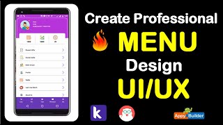 Professional Profile Ui Design Tutorial For Android Application Kodular,Appybuilder.2020