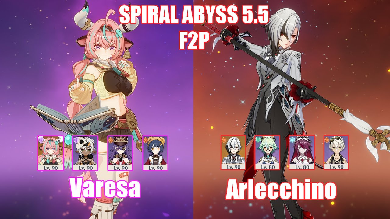 F2P C0 Varesa Overload & C0 Arlecchino Melt | Spiral Abyss 5.5 | Genshin Impact