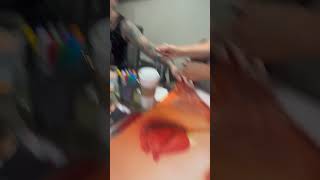 Mena Suvari signing my American Beauty Poster Information