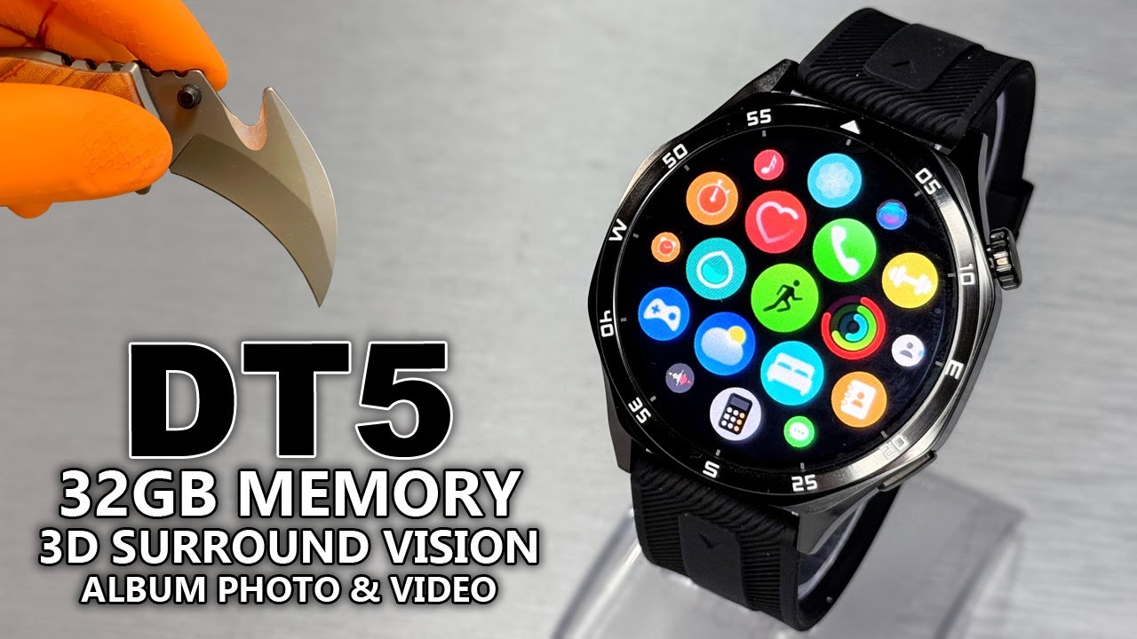 DT5 Sport SmartWatch 2024 - 32GB Memory🔥 Full Unboxing & Review - ASMR