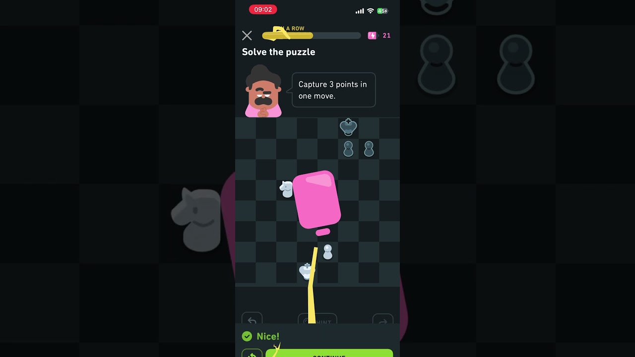 24-й эпизод обучения шахматам на Duolingo