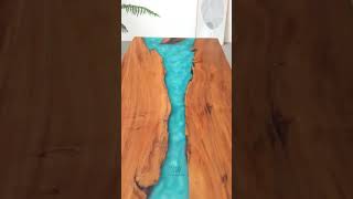 Black Walnut Epoxy River Table with Mist Blue Swirl | Handcrafted Live Edge Dining Table Process
