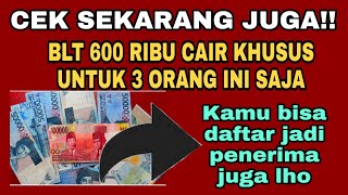Cek Sekarang! BLT 600 Ribu Cair Akhir Bulan Ini || Khusus untuk 3 Kategori Ini Saja