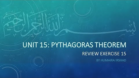 Class 9th: Pythagoras Theorem (Review Exercise 15)