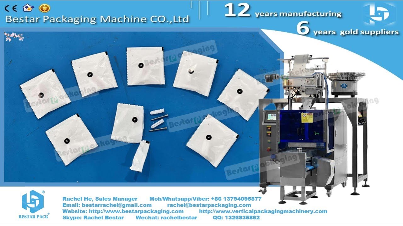 How to pack expansion screw set in paper film sachet packaging
