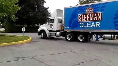Sleeman truck pulling out from loading dock part 1