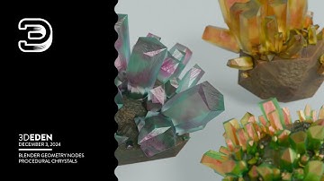 Blender Geometry Nodes Procedural Chrystals Build Tutorial