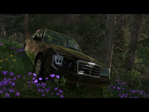 Нашёл старый бандитский Mercedes-Benz W124 в лесу! Оживление легенды! (Реальная Жизнь в BeamNG)