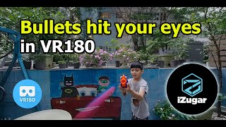 Bullets hit your eyes in VR180 (a K2 Pro demo)
