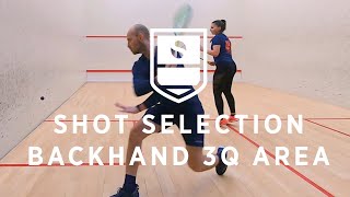 Squash Tactics : Shot Selection Backhand 3-quarter Area