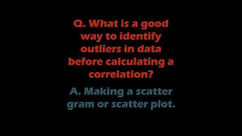 Q. What is a good way to identify outliers in data before calculating a correlation?