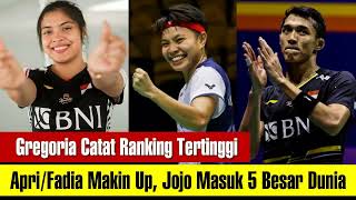 Gregoria Catat Ranking Tertinggi & Jojo Masuk 5 Besar  Update Ranking BWf 190923