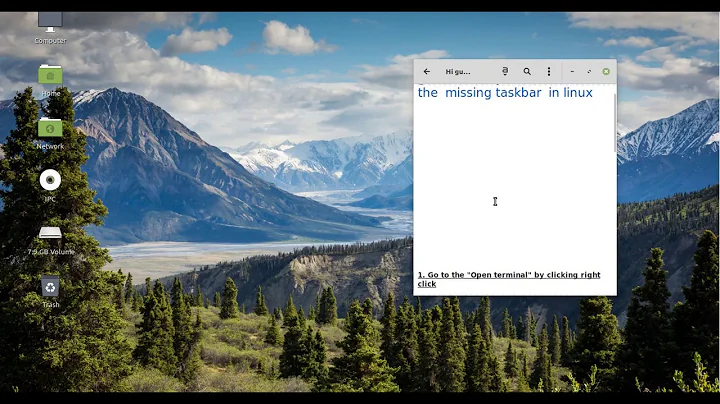 How to fix the missing "Menu",taskbar,settings in LINUX 2020