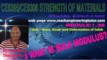 What is Bulk Modulus? -SOM1.36 Strength of Materials in Tamil