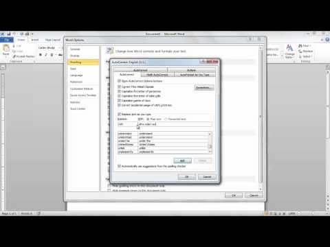 How to set the document proofing options in Microsoft Word 2010