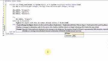 VB.NET (Visual Basic 2008/2010): Using Dictionaries