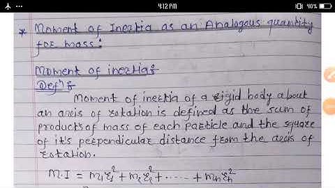 Moment of Inertia