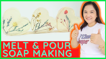 DIY How to embed flowers in transparent MP soap (Melt and Pour Soap making)