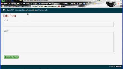 Cakephp Blog Tutorial Part 6 - Editing Posts
