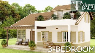 Simple House Design 3-Bedroom Small Farmhouse Idea | 90 sqm.