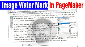 Can we make image as watermark in Pagemaker 7.0 | इमेज को वॉटरमार्क कैसे बनाएं tutorial in Hindi