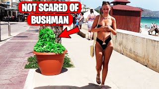 BUSHMAN PRANK: SHE'S NOT SCARED OF BUSHMAN
