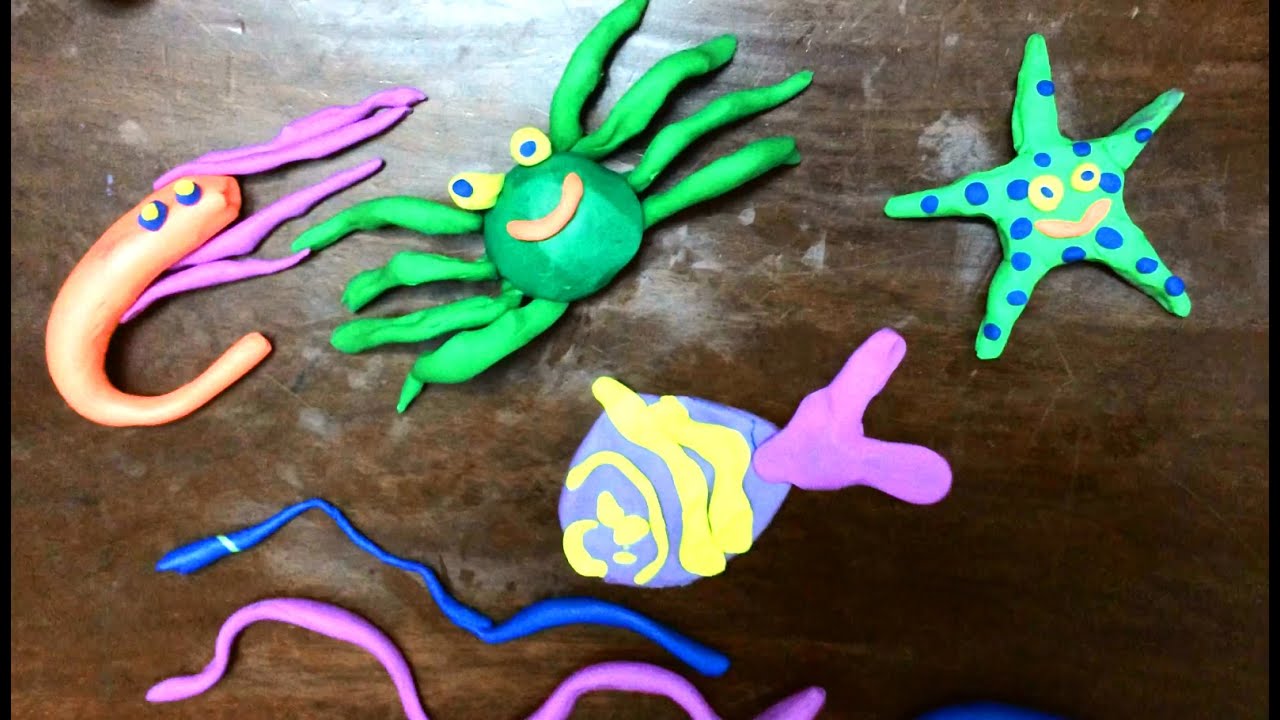 clay modelling water animals