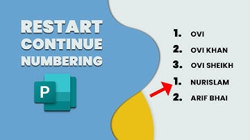 How to restart or continue list numbering in Publisher