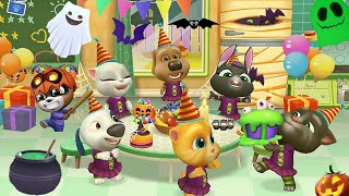 My Talking Tom Friends Halloween Happy Birthday Party Ginger Gameplay Android iOS screenshot 2