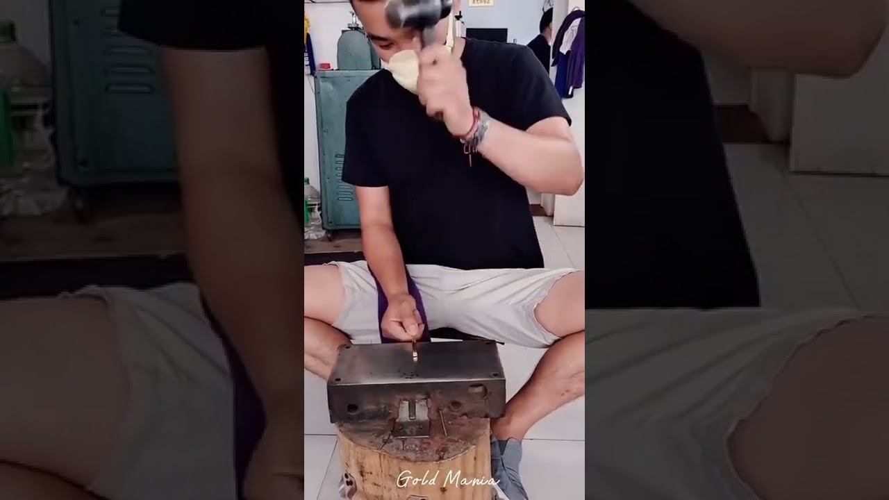 24k gold bar making process💥💥 weddingringswedding24kgoldn couple 