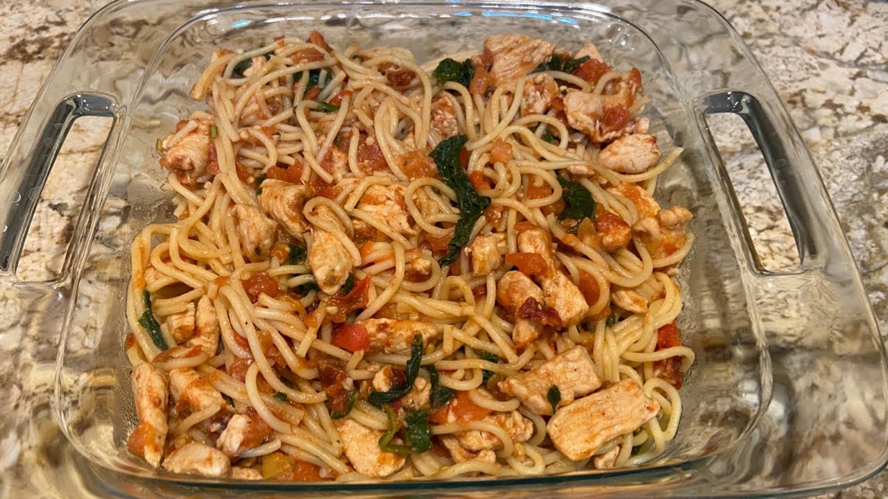 Como Preparar Spaghetti Con Pollo Y Espinaca YouTube
