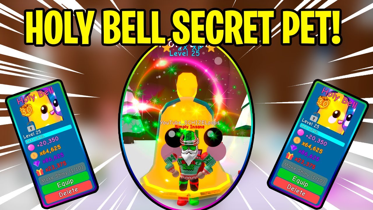 Christmas Winter Update 35 Secret Pet Holy Bell Roblox Bubble Gum Simulator Youtube - bubble gum simulator update 4 new christmas world secret santa roblox all levels showcase