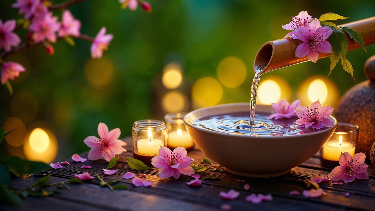 Relaxing Music Relieves Stress & Anxiety 🌿 Bamboo Water Sounds + Healing Piano, Deep Sleep 😴