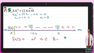 Algebra 1st secondary 1st term unit 1 lesson 7 Quadratic inequality in one variable
