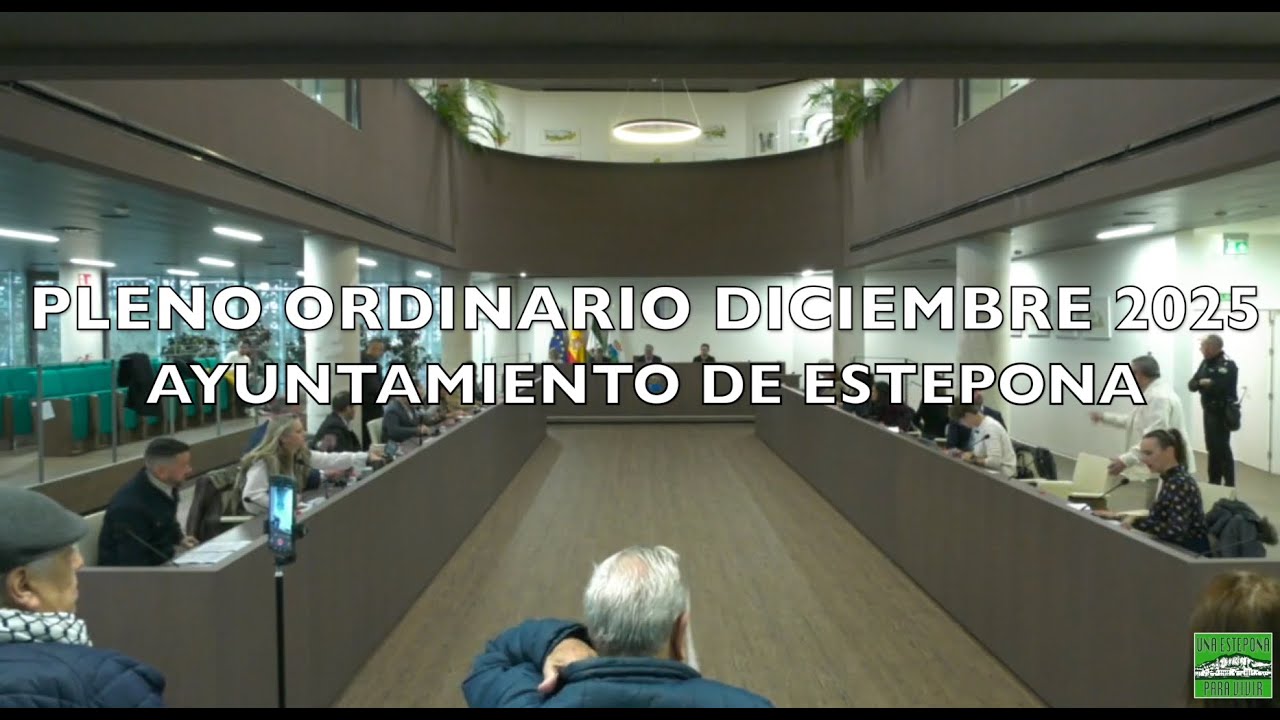 Pleno municipal ordinario diciembre 2025. Ayto Estepona