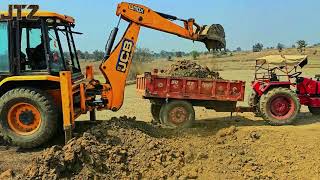 #jcb #tractor Mahindra tractor 275 Di backhoe|| jcb video || round circle running|| over loaded||