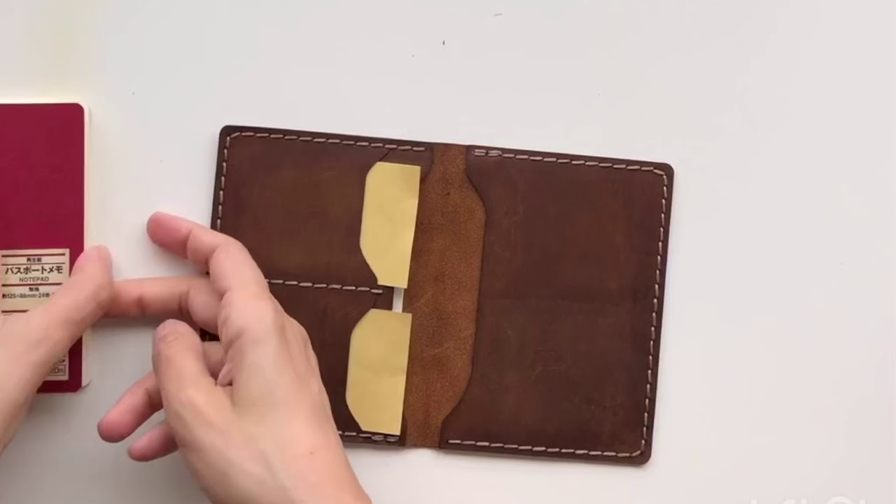 No.06 Hand-Stitched Leather Passport Wallet - Crazy Horse Brown