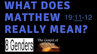 Have You Ever Wondered Why MATTHEW 19:11-12 Is Even in the BIBLE? (The Eunuch vs. 8 Genders Edition)