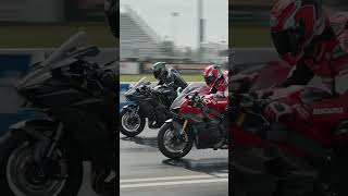 2026 KAWASAKI H2R VS DUCATI PANIGALE V4R DRAG RACE! 🏁 Real Track Battle | PURE EXHAUST SOUND