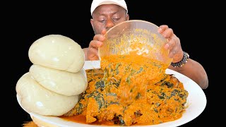 ​​​​ASMR FUFU & EGUSI SOUP MUKBANG (No talking) Nigerian food |Eating Sounds| A&E SUPER KITCHEN