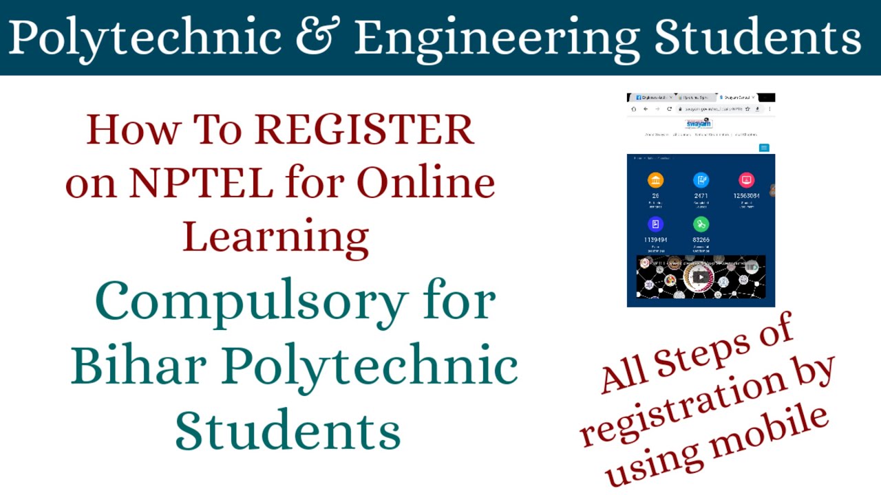 How to Register for NPTEL Course for Online Education | Step by Step ...
